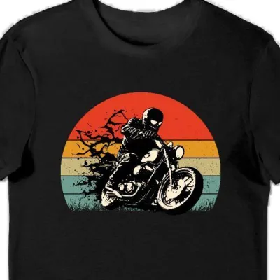 Koszulka męska dla fana motocykli czarna