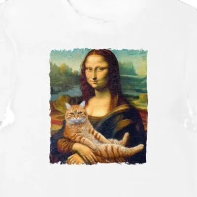 Koszulka mona lisa z kotem biała