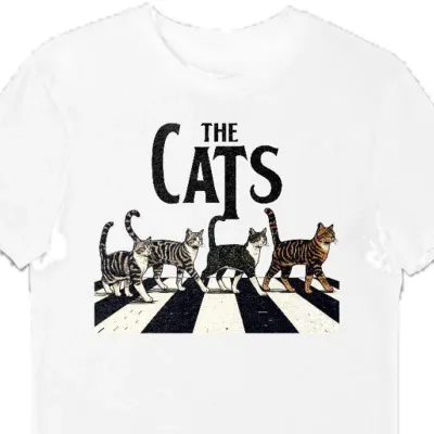 Koszulka męska the cats przejście dla pieszych biały