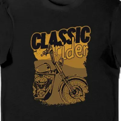 Koszulka męska dla motocyklisty classic rider czarna