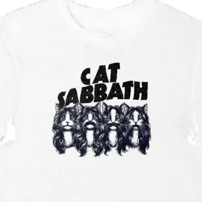 Koszulka męska cat sabath biała