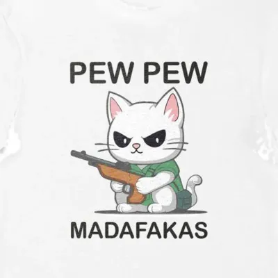 Koszulka pew pew madafakas biała