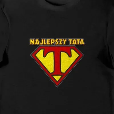 Koszulka najlepszy tata supermen czarna