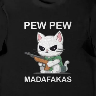 Koszulka pew pew madafakas czarna