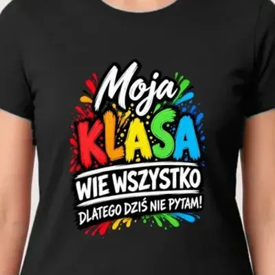Koszulka damska czarna dla wychowawczyni śmieszna dzień nauczyciela prezent