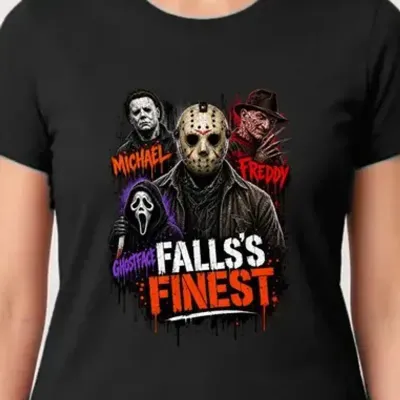 Koszulka damska czarna Halloween horror mordercy slasher
