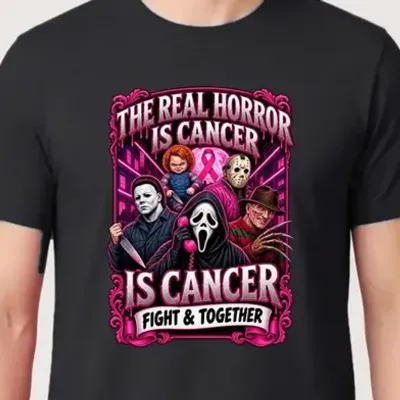 Koszulka męska czarna Halloween ikony horroru Myers Jason Chucky prezent