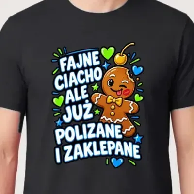 Koszulka męska czarna fajne ciacho ale już polizane i zaklepane prezent