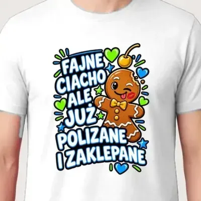Koszulka męska biała fajne ciacho ale już polizane i zaklepane prezent
