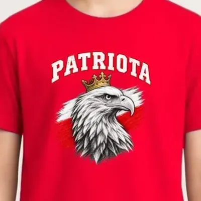 Koszulka patriotyczna dla dziecka dla chłopca czerwona Patriota orzeł z