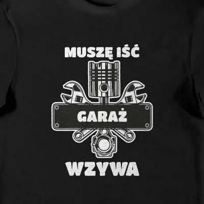 Koszulka garaż wzywa muszę iść czarna