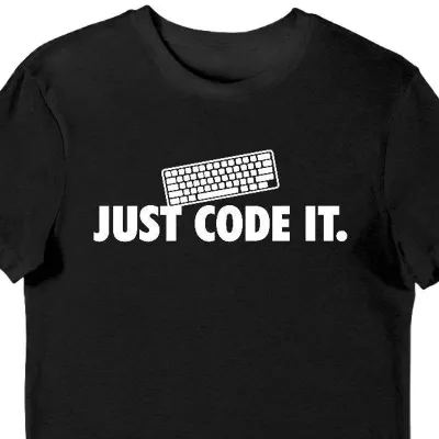Koszulka męska dla programisty just code it czarna