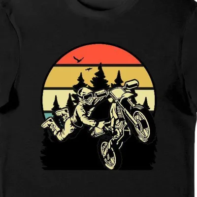 Koszulka męska moto cross z motocyklistą czarna
