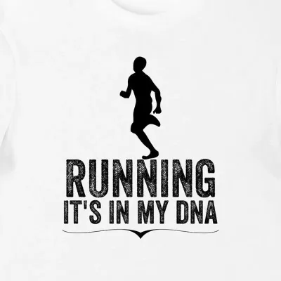 Koszulka do biegania Run it's in my DNA biała
