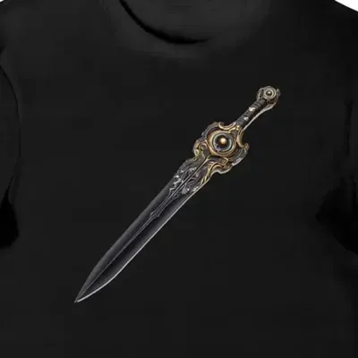 Koszulka męska czarna Elegancka Mech Mistyczna Broń Steampunkowa