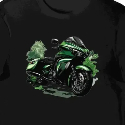Koszulka męska czarna Motocyklowa Wizja Kalifornijskiej Przygody