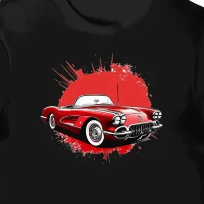 Koszulka męska czarna z nadrukiem klasycznego kabrioletu Corvette