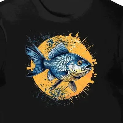 Koszulka męska czarna z motywem ryby crappie