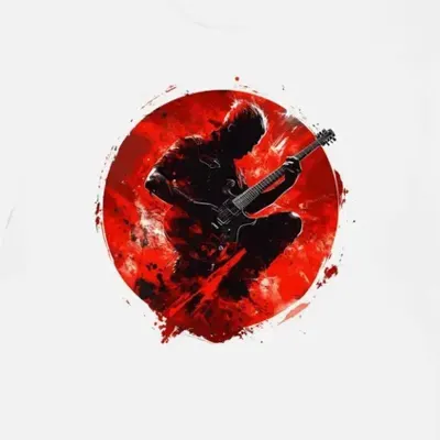 Koszulka męska biała z nadrukiem Metallica w stylu futurystycznym