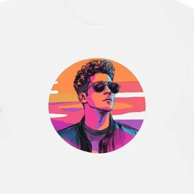 Koszulka męska biała z nadrukiem muzyka Charlie Puth